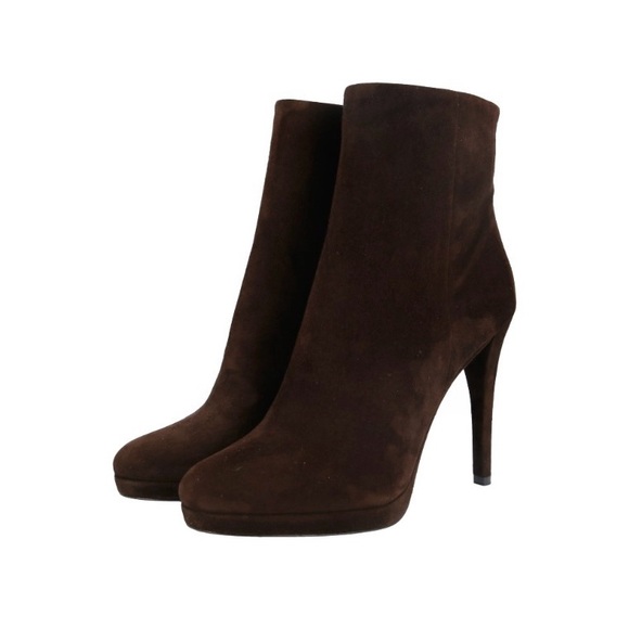 New Prada Chocolate Brown Suede Half Boot - Picture 10 of 13